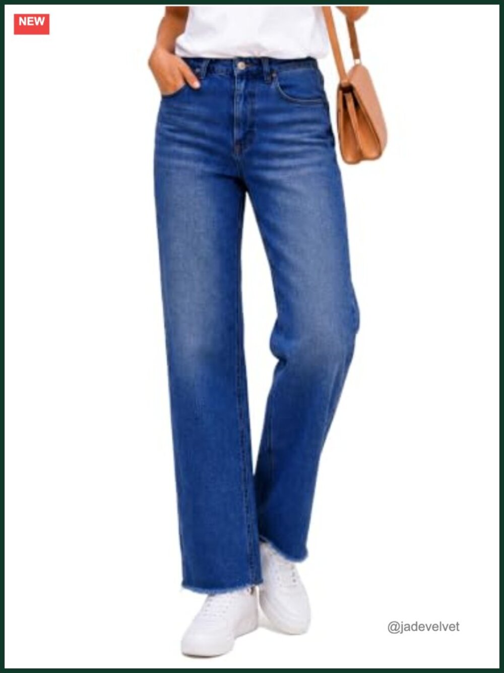 High Waisted Straight Leg Jeans Women Stretch Denim Raw Hem